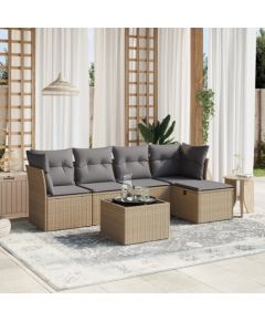 vidaXL vidaXL 6-cz. zestaw mebli ogrodowych z poduszkami, mieszany beż Dārza mēbeļu komplekti