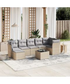 vidaXL vidaXL 8-cz. zestaw mebli ogrodowych z poduszkami, mieszany beż Dārza mēbeļu komplekti