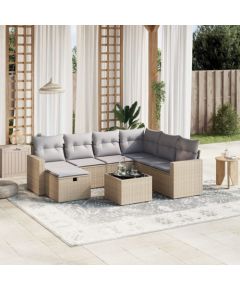 vidaXL vidaXL 8-cz. zestaw mebli ogrodowych z poduszkami, mieszany beż Dārza mēbeļu komplekti