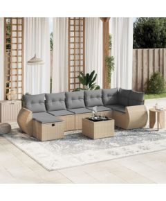 vidaXL vidaXL 8-cz. zestaw mebli ogrodowych z poduszkami, mieszany beż Dārza mēbeļu komplekti