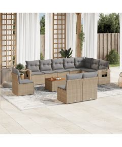 vidaXL vidaXL 11-cz. zestaw mebli ogrodowych z poduszkami, mieszany beż Dārza mēbeļu komplekti