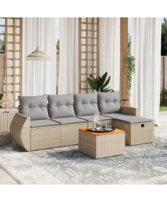 vidaXL vidaXL 6-cz. zestaw mebli ogrodowych z poduszkami, mieszany beż Dārza mēbeļu komplekti