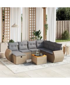 vidaXL vidaXL 8-cz. zestaw mebli ogrodowych z poduszkami, mieszany beż Dārza mēbeļu komplekti