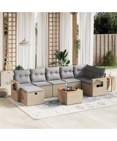 vidaXL vidaXL 8-cz. zestaw mebli ogrodowych z poduszkami, mieszany beż Dārza mēbeļu komplekti