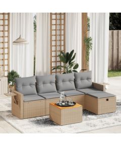 vidaXL vidaXL 6-cz. zestaw mebli ogrodowych z poduszkami, mieszany beż Dārza mēbeļu komplekti