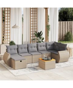 vidaXL vidaXL 8-cz. zestaw mebli ogrodowych z poduszkami, mieszany beż Dārza mēbeļu komplekti