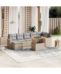 vidaXL vidaXL 8-cz. zestaw mebli ogrodowych z poduszkami, mieszany beż Dārza mēbeļu komplekti