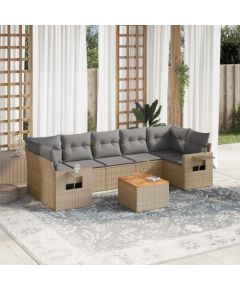 vidaXL vidaXL 8-cz. zestaw mebli ogrodowych z poduszkami, mieszany beż Dārza mēbeļu komplekti