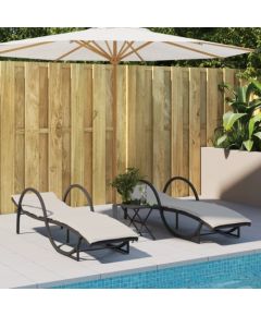 vidaXL Leżaki z poduszkami, 2 szt., czarne, polirattan Шезлонги и пляжные стулья