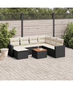 vidaXL 8-cz. zestaw wypoczynkowy do ogrodu, z poduszkami, czarny Dārza mēbeļu komplekti