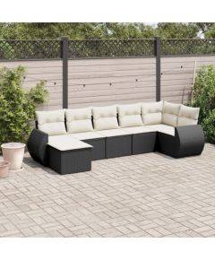 vidaXL 8-cz. zestaw wypoczynkowy do ogrodu, z poduszkami, czarny Dārza mēbeļu komplekti