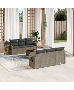 vidaXL vidaXL 7-cz. zestaw wypoczynkowy do ogrodu, z poduszkami, szary Dārza mēbeļu komplekti