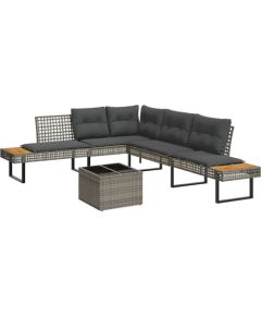 vidaXL vidaXL 2-cz. zestaw wypoczynkowy do ogrodu, z poduszkami, szary Dārza mēbeļu komplekti