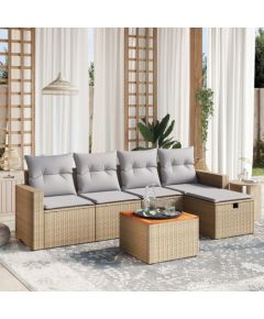 vidaXL vidaXL 6-cz. zestaw mebli ogrodowych z poduszkami, mieszany beż Dārza mēbeļu komplekti