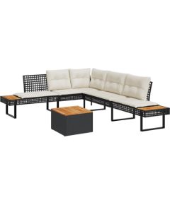 vidaXL vidaXL 2-cz. zestaw wypoczynkowy do ogrodu, z poduszkami, czarny Dārza mēbeļu komplekti