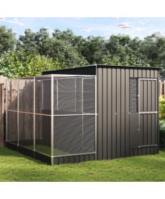 vidaXL Woliera z przedłużeniem, srebrna, 290x303x216 cm, stalowa Putniem 