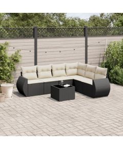 vidaXL vidaXL 7-cz. zestaw wypoczynkowy do ogrodu, z poduszkami, czarny Dārza mēbeļu komplekti