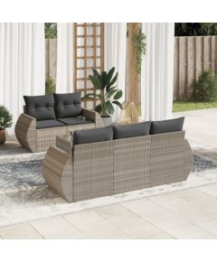 vidaXL vidaXL 6-cz. zestaw mebli ogrodowych, z poduszkami, jasnoszary Dārza mēbeļu komplekti