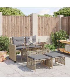 vidaXL vidaXL 4-cz. zestaw wypoczynkowy do ogrodu, z poduszkami, beżowy Dārza mēbeļu komplekti