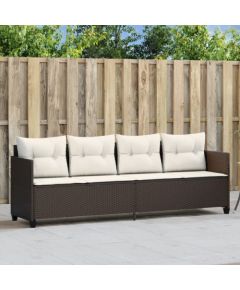 vidaXL Leżanka z poduszkami, brązowa, polirattan Шезлонги и пляжные стулья