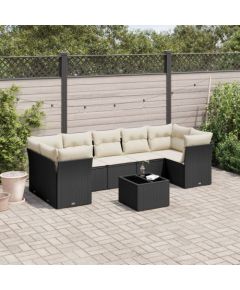 vidaXL vidaXL 8-cz. zestaw wypoczynkowy do ogrodu, z poduszkami, czarny Dārza mēbeļu komplekti