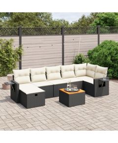 vidaXL vidaXL 8-cz. zestaw wypoczynkowy do ogrodu, z poduszkami, czarny Dārza mēbeļu komplekti