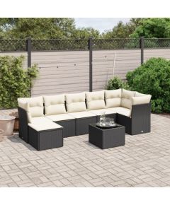 vidaXL vidaXL 8-cz. zestaw wypoczynkowy do ogrodu, z poduszkami, czarny Dārza mēbeļu komplekti