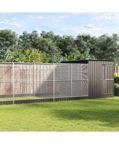 vidaXL vidaXL Woliera z przedłużeniem, srebrna, 911x303x216 cm, stalowa Putniem 