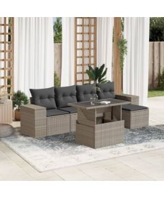 vidaXL vidaXL 6-cz. zestaw mebli ogrodowych, z poduszkami, jasnoszary Dārza mēbeļu komplekti