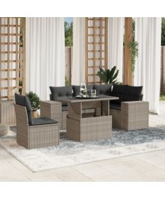 vidaXL vidaXL 6-cz. zestaw mebli ogrodowych, z poduszkami, jasnoszary Dārza mēbeļu komplekti