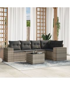 vidaXL vidaXL 6-cz. zestaw mebli ogrodowych, z poduszkami, jasnoszary Dārza mēbeļu komplekti