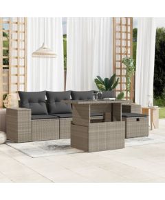 vidaXL vidaXL 6-cz. zestaw mebli ogrodowych, z poduszkami, jasnoszary Dārza mēbeļu komplekti