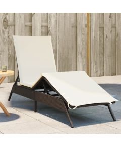 vidaXL vidaXL Leżak z poduszką, brązowy, polirattan Шезлонги и пляжные стулья