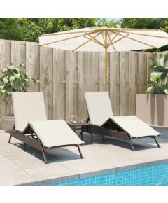vidaXL vidaXL Leżaki z poduszkami, 2 szt., brązowe, polirattan Шезлонги и пляжные стулья