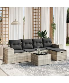 vidaXL vidaXL 6-cz. zestaw mebli ogrodowych, z poduszkami, jasnoszary Dārza mēbeļu komplekti