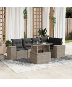 vidaXL vidaXL 6-cz. zestaw mebli ogrodowych, z poduszkami, jasnoszary Dārza mēbeļu komplekti