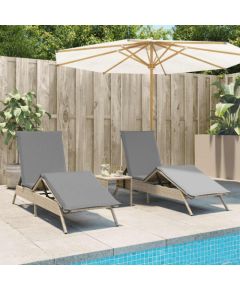 vidaXL vidaXL Leżaki z poduszkami, 2 szt., beżowe, polirattan Шезлонги и пляжные стулья