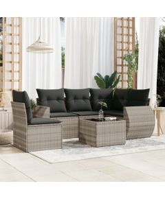 vidaXL vidaXL 6-cz. zestaw mebli ogrodowych, z poduszkami, jasnoszary Dārza mēbeļu komplekti