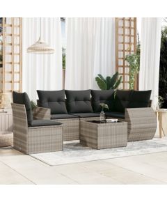 vidaXL vidaXL 6-cz. zestaw mebli ogrodowych, z poduszkami, jasnoszary Dārza mēbeļu komplekti