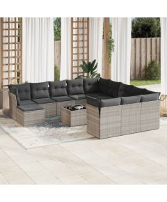 vidaXL vidaXL 13-cz. zestaw mebli ogrodowych, z poduszkami, jasnoszary Dārza mēbeļu komplekti