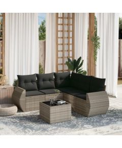 vidaXL vidaXL 6-cz. zestaw mebli ogrodowych, z poduszkami, jasnoszary Dārza mēbeļu komplekti