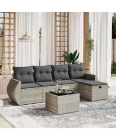 vidaXL vidaXL 6-cz. zestaw mebli ogrodowych, z poduszkami, jasnoszary Dārza mēbeļu komplekti