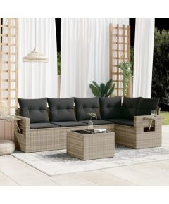 vidaXL vidaXL 6-cz. zestaw mebli ogrodowych, z poduszkami, jasnoszary Dārza mēbeļu komplekti