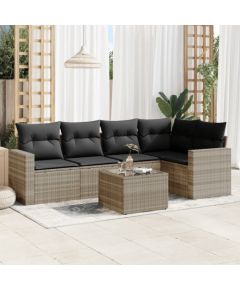 vidaXL vidaXL 6-cz. zestaw mebli ogrodowych z poduszkami, jasnoszary Dārza mēbeļu komplekti