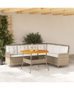 vidaXL vidaXL 2-cz. zestaw mebli ogrodowych z poduszkami, beżowy, polirattan Dārza mēbeļu komplekti