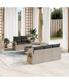 vidaXL vidaXL 6-cz. zestaw mebli ogrodowych, z poduszkami, jasnoszary Dārza mēbeļu komplekti