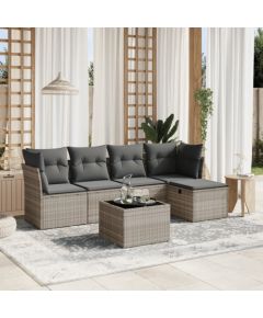 vidaXL vidaXL 6-cz. zestaw mebli ogrodowych, z poduszkami, jasnoszary Dārza mēbeļu komplekti