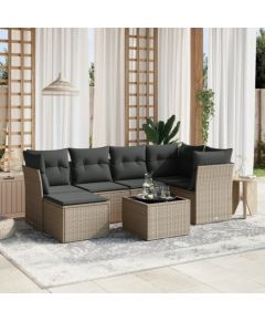 vidaXL vidaXL 7-cz. zestaw wypoczynkowy do ogrodu, z poduszkami, jasnoszary Dārza mēbeļu komplekti