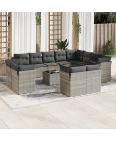 vidaXL vidaXL 13-cz. zestaw mebli ogrodowych, z poduszkami, jasnoszary Dārza mēbeļu komplekti