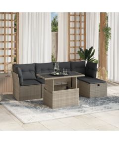 vidaXL vidaXL 6-cz. zestaw mebli ogrodowych, z poduszkami, jasnoszary Dārza mēbeļu komplekti